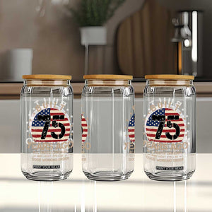 Funny 75th Birthday Glass Can Vintage US Flag Built 75 Years Ago Parts Original TS10 Print Your Wear