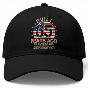 Funny 65th Birthday Baseball Cap Vintage US Flag Built 65 Years Ago Parts Original TS10 Print Your Wear