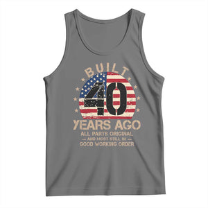 Funny 40th Birthday Tank Top Vintage US Flag Built 40 Years Ago Parts Original TS10 Black Heather Print Your Wear