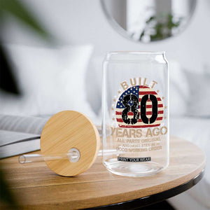 Funny 80th Birthday Glass Can Vintage US Flag Built 80 Years Ago Parts Original TS10 Print Your Wear