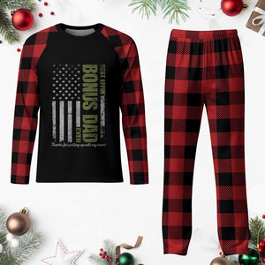 Best Effin Bonus Dad Ever Plaid Pajama Set Vintage Step Dad American Flag TS10 Buffalo Plaid Print Your Wear