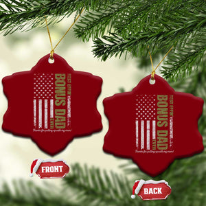 Best Effin Bonus Dad Ever Ceramic Ornament Vintage Step Dad American Flag TS10 Print Your Wear