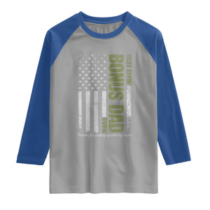 Best Effin Bonus Dad Ever Raglan Shirt Vintage Step Dad American Flag TS10 Sport Gray Royal Print Your Wear