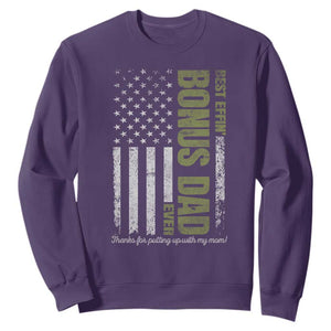 Best Effin Bonus Dad Ever Sweatshirt Vintage Step Dad American Flag TS10 Purple Print Your Wear