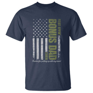Best Effin Bonus Dad Ever T Shirt Vintage Step Dad American Flag TS10 Navy Print Your Wear