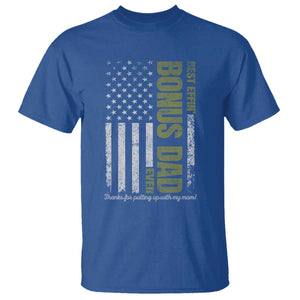Best Effin Bonus Dad Ever T Shirt Vintage Step Dad American Flag TS10 Royal Blue Print Your Wear
