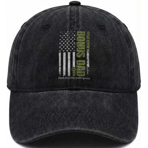 Best Effin Bonus Dad Ever Washed Cotton Baseball Cap Vintage Step Dad American Flag TS10 Print Your Wear