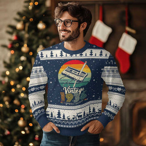 Vintage 1936 Ugly Christmas Sweater 90th Birthday Turning 90 Year Old Gifts TS10 Navy Beige Print Your Wear