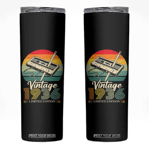Vintage 1936 Skinny Tumbler 90th Birthday Turning 90 Year Old Gifts TS10 Black Print Your Wear