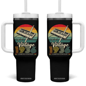 Vintage 1936 Tumbler With Handle 90th Birthday Turning 90 Year Old Gifts TS10 One Size: 40 oz Black Print Your Wear