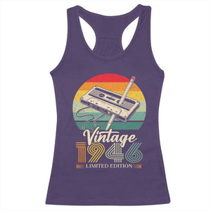 Vintage 1946 Racerback Tank Top 80th Birthday Turning 80 Year Old Gifts TS10 Purple Print Your Wear