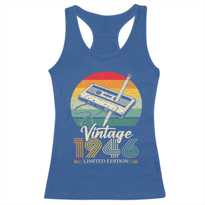 Vintage 1946 Racerback Tank Top 80th Birthday Turning 80 Year Old Gifts TS10 Royal Blue Print Your Wear