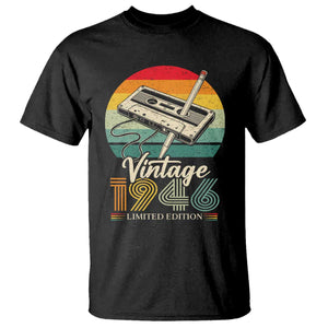 Vintage 1946 T Shirt 80th Birthday Turning 80 Year Old Gifts TS10 Black Print Your Wear