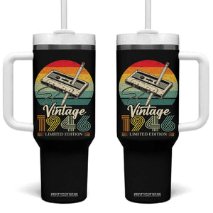 Vintage 1946 Tumbler With Handle 80th Birthday Turning 80 Year Old Gifts TS10 One Size: 40 oz Black Print Your Wear