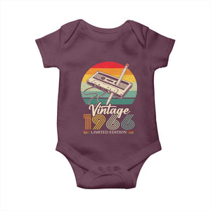 Vintage 1966 Baby Onesie 60th Birthday Turning 60 Year Old Gifts TS10 Maroon Print Your Wear