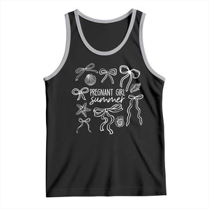 Pregnant Girl Summer Tank Top Beach Pregnancy Announcement Summer Baby Shower TS10 Black Athletic Heather Print Your Wear