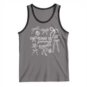 Pregnant Girl Summer Tank Top Beach Pregnancy Announcement Summer Baby Shower TS10 Deep Heather Black Print Your Wear