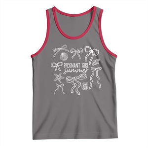 Pregnant Girl Summer Tank Top Beach Pregnancy Announcement Summer Baby Shower TS10 Deep Heather Red Print Your Wear