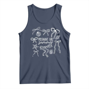 Pregnant Girl Summer Tank Top Beach Pregnancy Announcement Summer Baby Shower TS10 Navy Print Your Wear