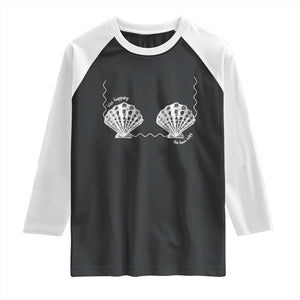 Seashell Bra Raglan Shirt Mermaid Cute Summer Beach Vacation TS10 Black White Print Your Wear