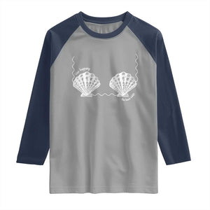 Seashell Bra Raglan Shirt Mermaid Cute Summer Beach Vacation TS10 Sport Gray Navy Print Your Wear