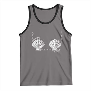 Seashell Bra Tank Top Mermaid Cute Summer Beach Vacation TS10 Deep Heather Black Print Your Wear