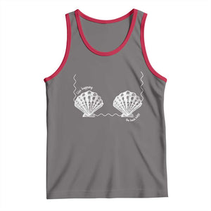 Seashell Bra Tank Top Mermaid Cute Summer Beach Vacation TS10 Deep Heather Red Print Your Wear