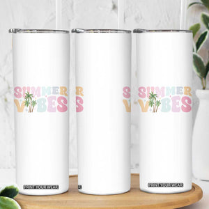Summer Vibes Skinny Tumbler Beach Life Gift Distressed Beach Mom TS10 Print Your Wear
