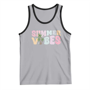 Summer Vibes Tank Top Beach Life Gift Distressed Beach Mom TS10 Athletic Heather Black Print Your Wear