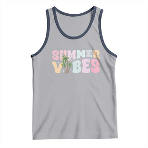 Summer Vibes Tank Top Beach Life Gift Distressed Beach Mom TS10 Athletic Heather Navy Print Your Wear