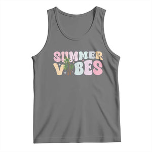 Summer Vibes Tank Top Beach Life Gift Distressed Beach Mom TS10 Black Heather Print Your Wear