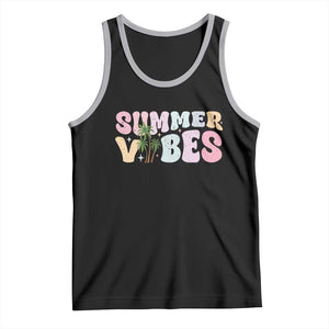 Summer Vibes Tank Top Beach Life Gift Distressed Beach Mom TS10 Black Athletic Heather Print Your Wear