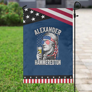 Funny Hamilton Drinking Garden Flag Alexander Hammeredton 4th of July Beer Merica Flag TS10 Classic Blue Black Print Your Wear