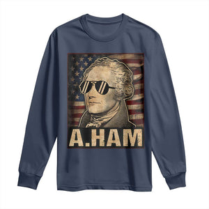 Alexander Hamilton Long Sleeve Shirt Vintage American Flag TS10 Navy Print Your Wear