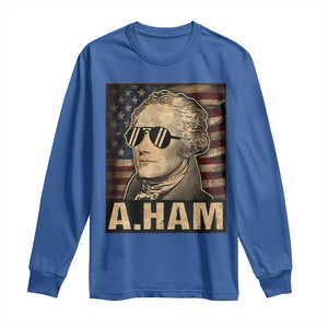 Alexander Hamilton Long Sleeve Shirt Vintage American Flag TS10 Royal Blue Print Your Wear