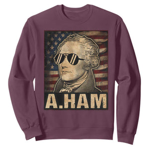 Alexander Hamilton Sweatshirt Vintage American Flag TS10 Maroon Print Your Wear