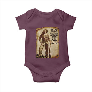 Black Cowboy Nat Love Baby Onesie African American Western Rodeo Melanin Black History Texas TS10 Maroon Print Your Wear