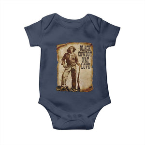 Black Cowboy Nat Love Baby Onesie African American Western Rodeo Melanin Black History Texas TS10 Navy Print Your Wear