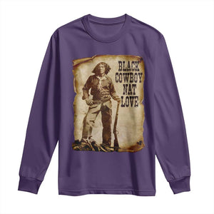Black Cowboy Nat Love Long Sleeve Shirt African American Western Rodeo Melanin Black History Texas TS10 Purple Print Your Wear