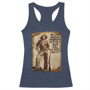 Black Cowboy Nat Love Racerback Tank Top African American Western Rodeo Melanin Black History Texas TS10 Navy Print Your Wear