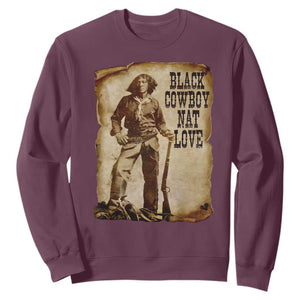 Black Cowboy Nat Love Sweatshirt African American Western Rodeo Melanin Black History Texas TS10 Maroon Print Your Wear