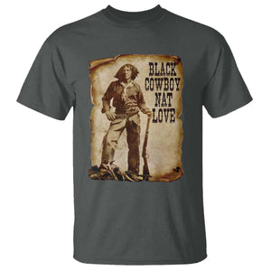 Black Cowboy Nat Love T Shirt African American Western Rodeo Melanin Black History Texas TS10 Dark Heather Print Your Wear