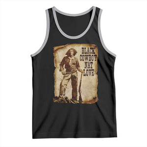 Black Cowboy Nat Love Tank Top African American Western Rodeo Melanin Black History Texas TS10 Black Athletic Heather Print Your Wear