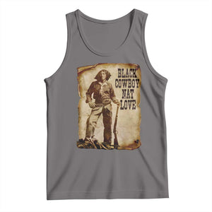 Black Cowboy Nat Love Tank Top African American Western Rodeo Melanin Black History Texas TS10 Deep Heather Print Your Wear