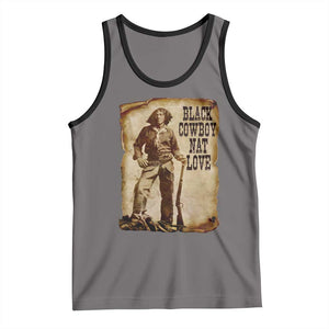 Black Cowboy Nat Love Tank Top African American Western Rodeo Melanin Black History Texas TS10 Deep Heather Black Print Your Wear