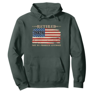 Retirement 2026 Hoodie Vintage Retired Not My Problem Anymore American Flag