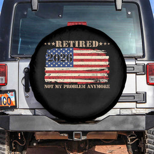 Retirement 2026 Spare Tire Cover Vintage Retired Not My Problem Anymore American Flag