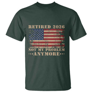 Vintage Retirement 2026 T Shirt Retired Not My Problem Anymore Retro American Flag
