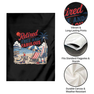 Retirement Gifts For Her Garden Flag Retro Retired Free And Fabulous Beach Summer Vacation Vintage