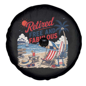 Retirement Gifts For Her Spare Tire Cover Retro Retired Free And Fabulous Beach Summer Vacation Vintage
